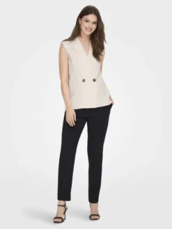 ONLY Kamizelka Caro 15278794 Biały Loose Fit