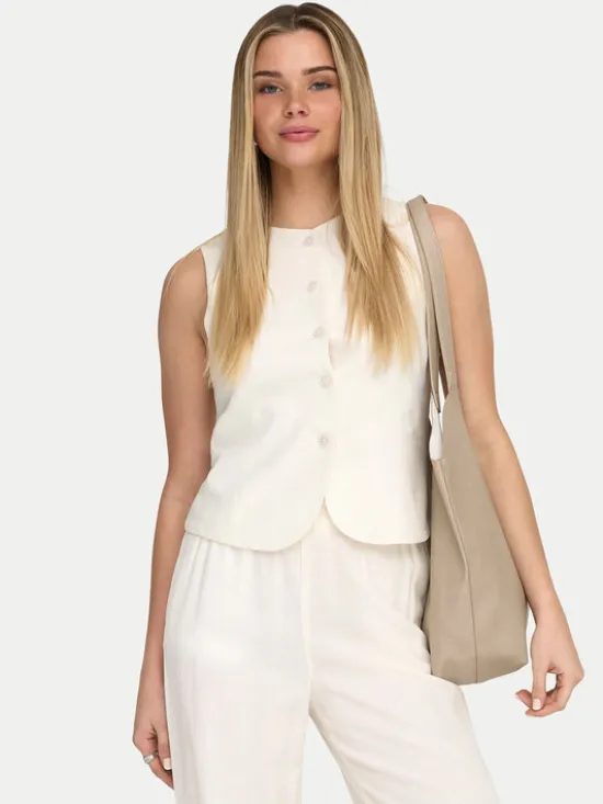 ONLY Kamizelka garniturowa Goa 15363724 Biały Regular Fit