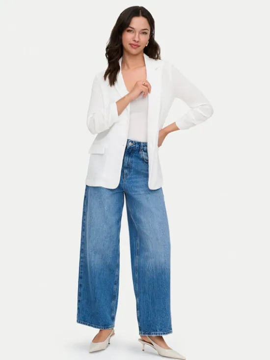 ONLY Marynarka Lita 15370275 Biały Regular Fit