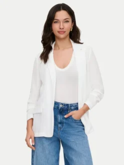 ONLY Marynarka Lita 15370275 Biały Regular Fit