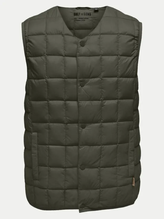 Only & Sons Kamizelka Gavin 22030622 Zielony Regular Fit