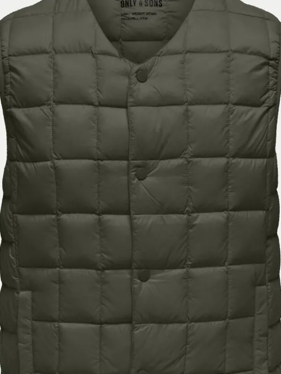 Only & Sons Kamizelka Gavin 22030622 Zielony Regular Fit
