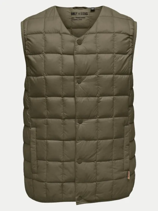 Only & Sons Kamizelka Gavin 22030622 Zielony Regular Fit