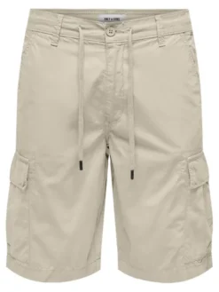 Only & Sons Szorty materiałowe Loc Cargo 22029214 Beżowy Regular Fit