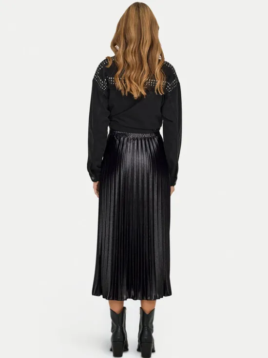 ONLY Spódnica plisowana Lyon 15330727 Czarny Regular Fit