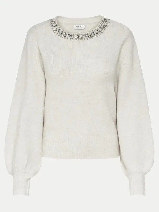 ONLY Sweter Elsa 15210667 Beżowy Regular Fit