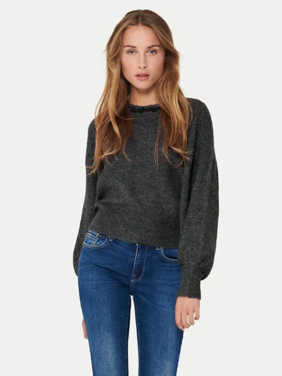 ONLY Sweter Elsa 15210667 Szary Regular Fit