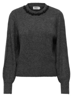 ONLY Sweter Elsa 15210667 Szary Regular Fit