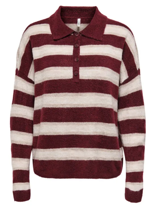ONLY Sweter Talio 15358606 Bordowy Regular Fit