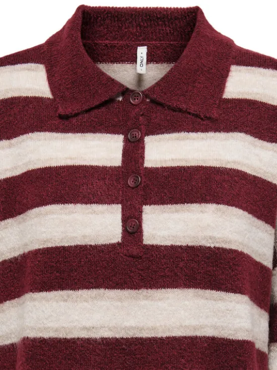ONLY Sweter Talio 15358606 Bordowy Regular Fit