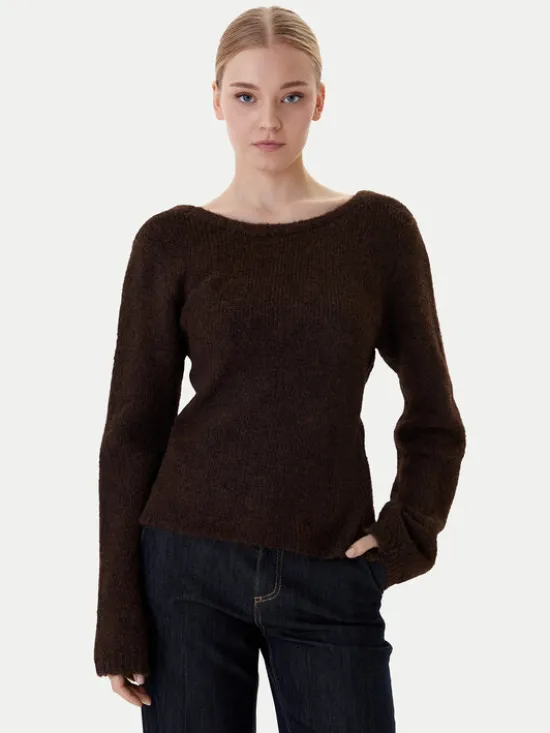 ONLY Sweter Zaggie 15376349 Brązowy Regular Fit