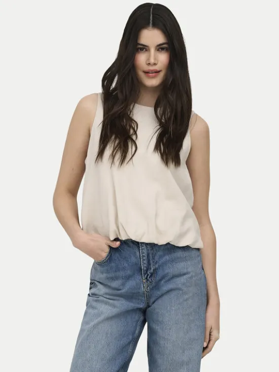 ONLY Top Aris 15364287 Beżowy Loose Fit