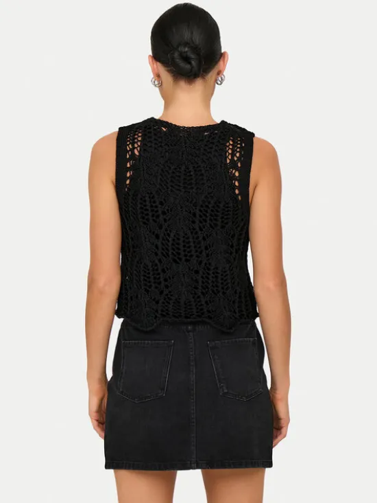 ONLY Top Lizzy 15343882 Czarny Regular Fit