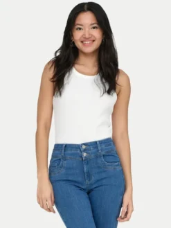 ONLY Top Val 2-Way 15371705 Biały Slim Fit