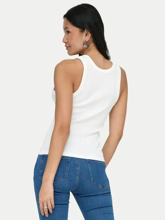 ONLY Top Val 2-Way 15371705 Biały Slim Fit