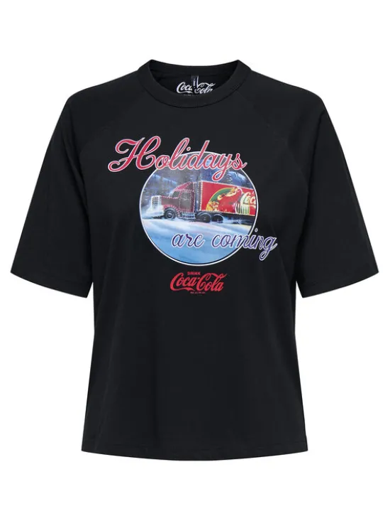 ONLY T-Shirt Coca Cola 15355794 Czarny Regular Fit