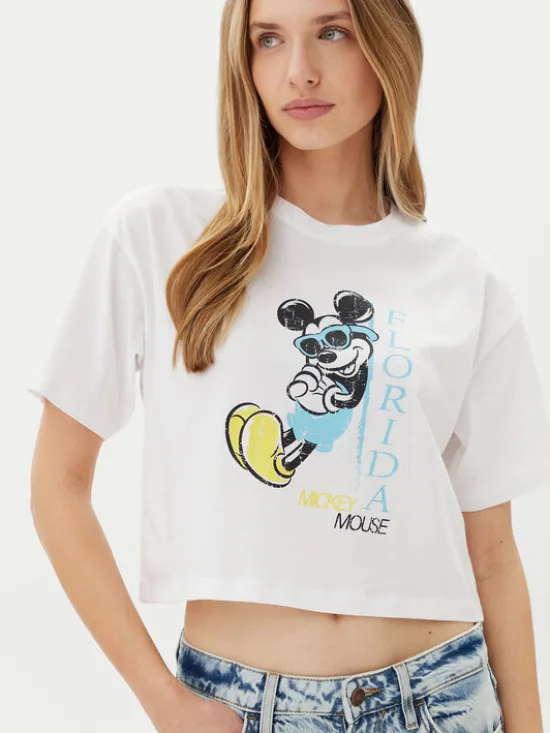 ONLY T-Shirt Mickey Minnie 15348126 Biały Regular Fit