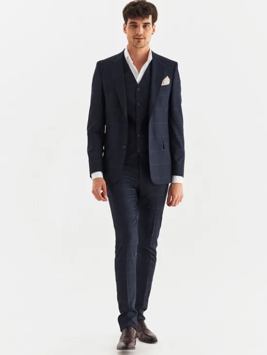 Pako Lorente Garnitur P22WF-4G-001 Granatowy Slim Fit
