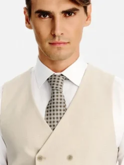 Pako Lorente Kamizelka garniturowa P26SF-8X-013 Beżowy Slim Fit