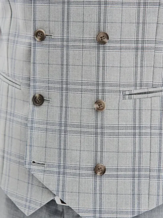 Pako Lorente Kamizelka garniturowa P25WF-8X-001 Szary Slim Fit