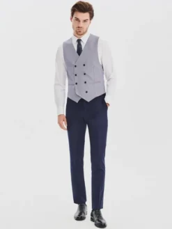 Pako Lorente Kamizelka garniturowa P25WF-8X-007 Granatowy Slim Fit