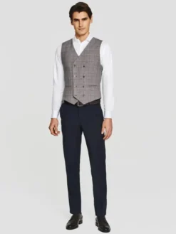 Pako Lorente Kamizelka garniturowa P26SF-8X-008 Szary Slim Fit