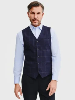 Pako Lorente Kamizelka garniturowa P25SF-8X-003 Granatowy Slim Fit