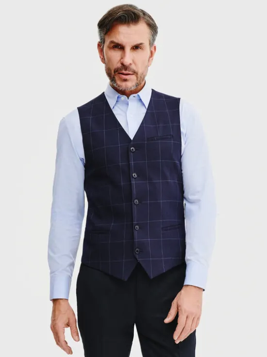 Pako Lorente Kamizelka garniturowa P25SF-8X-003 Granatowy Slim Fit