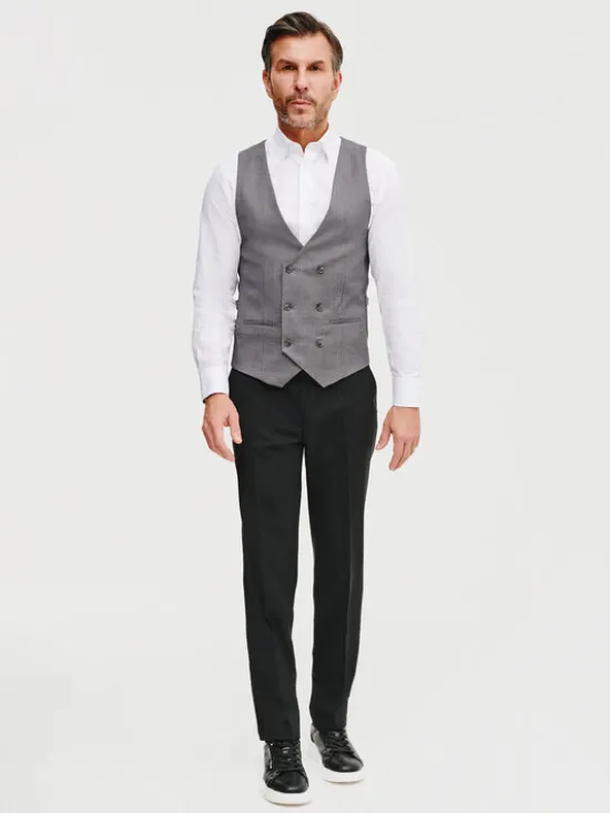 Pako Lorente Kamizelka garniturowa P25SF-8X-002 Szary Slim Fit