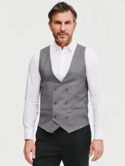 Pako Lorente Kamizelka garniturowa P25SF-8X-002 Szary Slim Fit