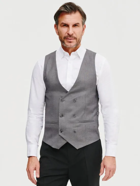 Pako Lorente Kamizelka garniturowa P25SF-8X-002 Szary Slim Fit