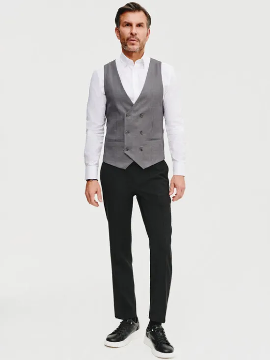 Pako Lorente Kamizelka garniturowa P25SF-8X-002 Szary Slim Fit