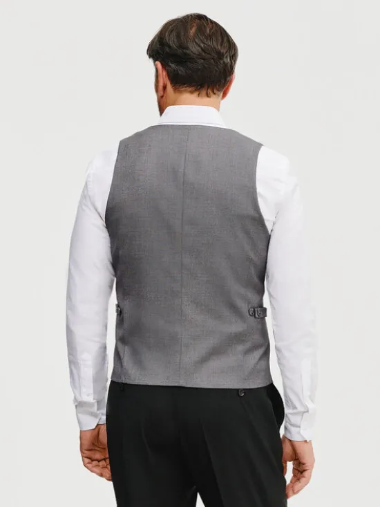 Pako Lorente Kamizelka garniturowa P25SF-8X-002 Szary Slim Fit