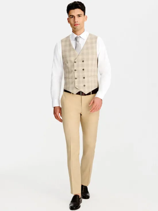 Pako Lorente Kamizelka garniturowa P26SF-8X-012 Beżowy Slim Fit
