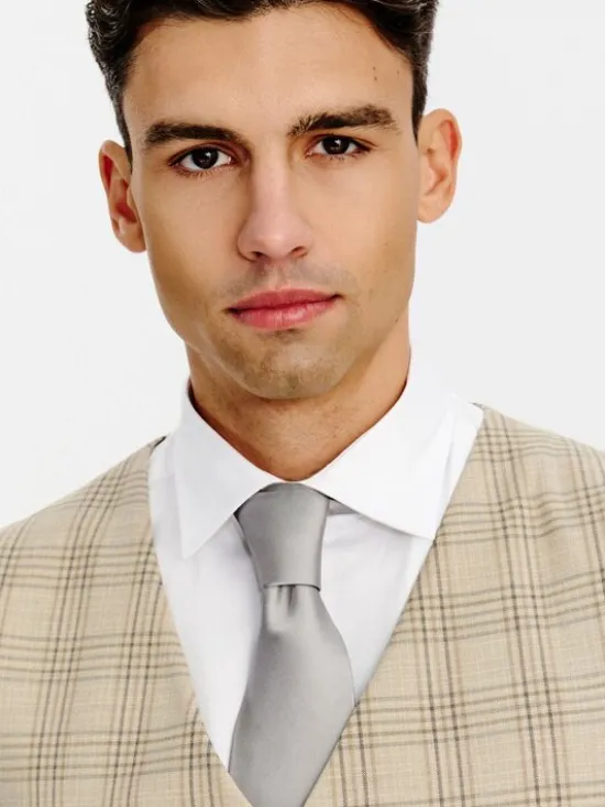 Pako Lorente Kamizelka garniturowa P26SF-8X-012 Beżowy Slim Fit