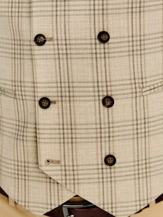 Pako Lorente Kamizelka garniturowa P26SF-8X-012 Beżowy Slim Fit