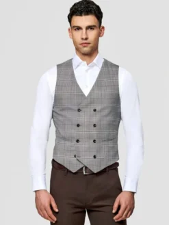 Pako Lorente Kamizelka garniturowa P26SF-8X-017 Szary Slim Fit