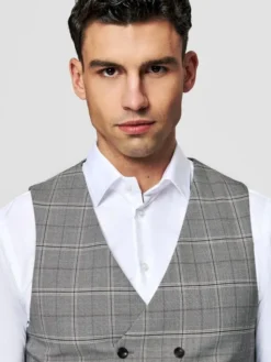 Pako Lorente Kamizelka garniturowa P26SF-8X-017 Szary Slim Fit