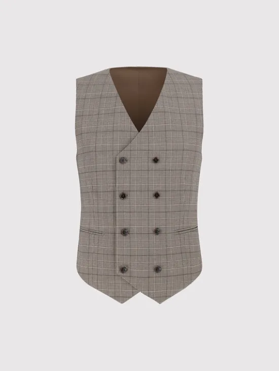 Pako Lorente Kamizelka P26WF-8X-002 Brązowy Slim Fit