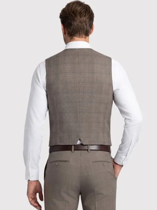 Pako Lorente Kamizelka P26WF-8X-002 Brązowy Slim Fit