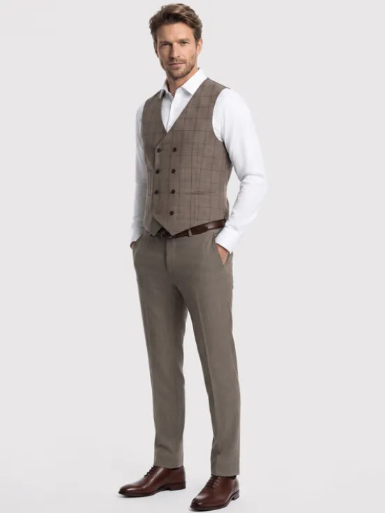 Pako Lorente Kamizelka P26WF-8X-002 Brązowy Slim Fit