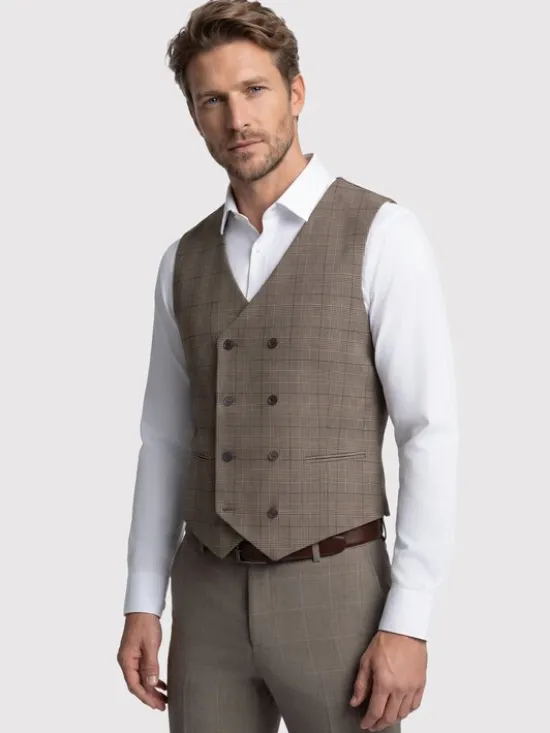 Pako Lorente Kamizelka P26WF-8X-002 Brązowy Slim Fit