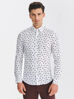 Pako Lorente Koszula P25WF-1X-013 Biały Slim Fit