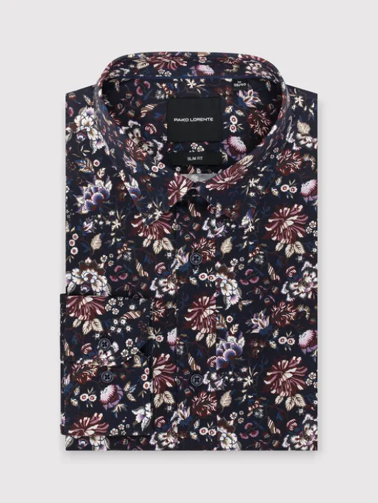 Pako Lorente Koszula P25WF-1X-055 Granatowy Slim Fit