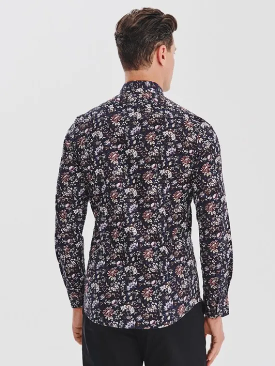 Pako Lorente Koszula P25WF-1X-055 Granatowy Slim Fit