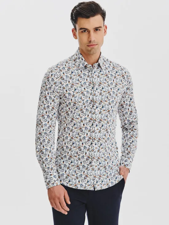 Pako Lorente Koszula P25WN-1X-036 Biały Slim Fit