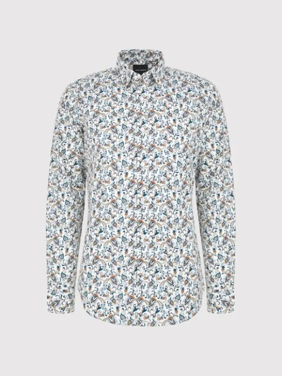 Pako Lorente Koszula P25WN-1X-036 Biały Slim Fit