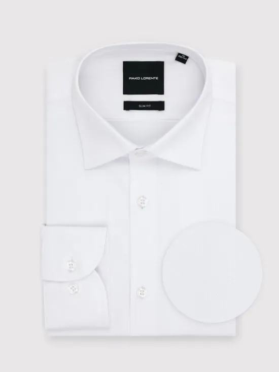 Pako Lorente Koszula P25WN-1X-059 Biały Slim Fit