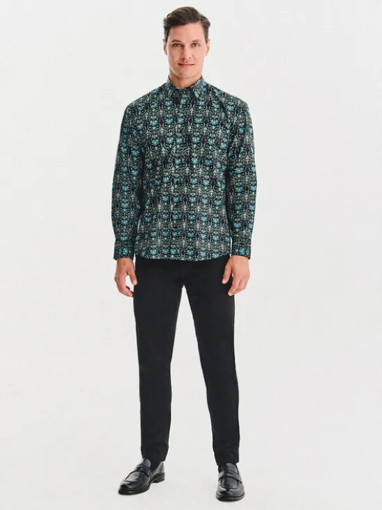Pako Lorente Koszula P25WN-1X-070 Czarny Regular Fit