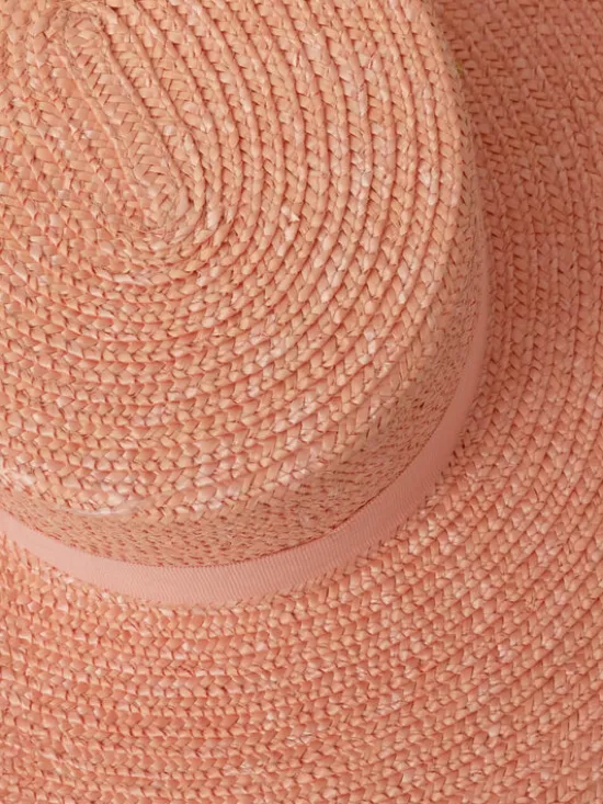 Paris+Hendzel Kapelusz Pink Wide Brim Canotier Różowy